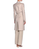 Short-Sleeve Pointelle Cashmere Tee, Ivory