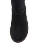 Calais Pearly Tall Shearling Fur Boot, Black