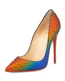 So Kate Python 120mm Red Sole Pump, Cappucine
