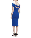 Strappy Off-the-Shoulder Cocktail Dress, Turkish Sea