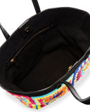 Crochet Patchwork Tote Bag, Multi