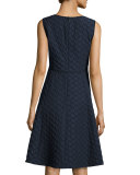 Shawn Sleeveless Jacquard Fit & Flare Dress
