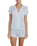 Cabana Girl Printed Short Pajama Set, Chambray