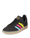 Men's Gazelle Tricolor Suede Sneaker, Black/Multicolor