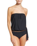 Cabana Solids Banded Swim Bottom, Black