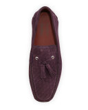 Woven & Perforated Suede Tassel Driver