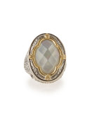 Silver & 18k Gold Mother-of-Pearl Oval Ring