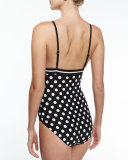 polka-dot triangle one-piece swimsuit