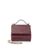 Pandora Box Patent Mini Chain Shoulder Bag, Oxblood