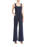 The Palazzo Denim Jumpsuit, Dark Sky Broken Twill