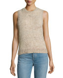 Ribbed Crewneck Sweater Vest, Sahara