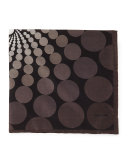 Floating Circle-Print Pocket Square, Gray