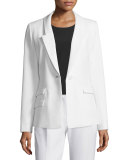 Slim-Fit One-Button Blazer, White