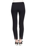 Mid-Rise Slim-Leg Pants, Black