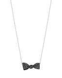 Pavé Black Diamond Bow Pendant Necklace