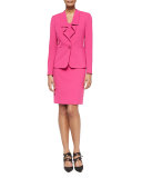 Ruffled One-Button Jacket W/ Dress