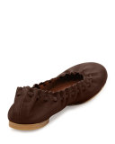 Jane Scalloped Ballerina Flat, Brown