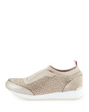 Ryley Crystal Slip-On Sneaker, Beige