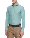 Solid Chambray Sport Shirt, Green