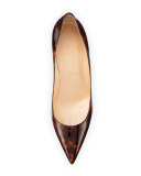 Decollette Tortoiseshell Red Sole Pump, Testa di Moro 