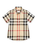Fred Mini Short-Sleeve Check Shirt, New Classic, Size 4-14