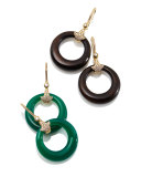 Karine 18K Pavé Diamond & Ebony Hoop Earrings
