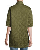 Quilted Car Coat, Hunter Green