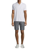 Linen-Cotton Pull-On Shorts, Gray