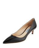 Patent Saffiano 45mm Pump, Black (Nero)