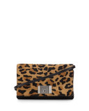 Calf-Hair Flap Clutch Bag, Leopard