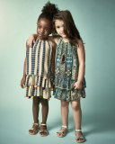 Sleeveless Silk Chiffon Dress, Multicolor, Size 8-12