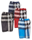 Check Swim Trunks, Charcoal