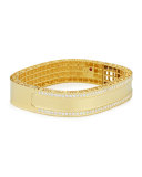 18k Gold Princess Bangle with Pave Diamonds