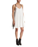 Crepe Cami Dress W/Fringe 