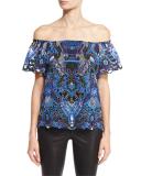 Maxie Off-the-Shoulder Guipure Lace Top