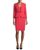 Ruffle-Front Crepe Dress Suit 