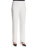 Cabo Straight-Leg Crinkled Pants, Petite