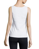 Basic Ribbed Tank, White, Plus Size