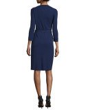 New Julian Two Matte Jersey Wrap Dress, Navy