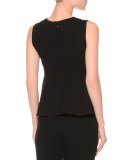 Sleeveless Peplum Top, Black