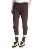 Slim-Leg Jogger Pants, Burgundy