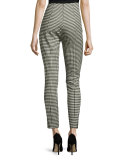 Tee Cropped High-Rise Gingham Trousers