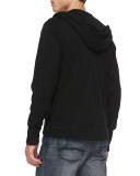 Cotton-Knit Zip Hoodie, Black 