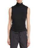 Sleeveless Turtleneck Sweater, Black