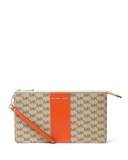 Daniela Large Striped Wristlet, Orange