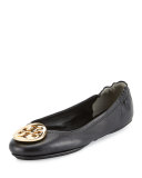 Minnie Travel Logo Ballerina Flat, Black/Gold