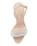 Coline Crystal 110mm Sandal, Pallido