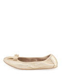 My Joy Leather Ballerina Flat, Argento