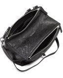 Pandora Medium Leather Satchel Bag, Black 