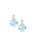 Gossip Emerald-Cut Blue Topaz Earrings